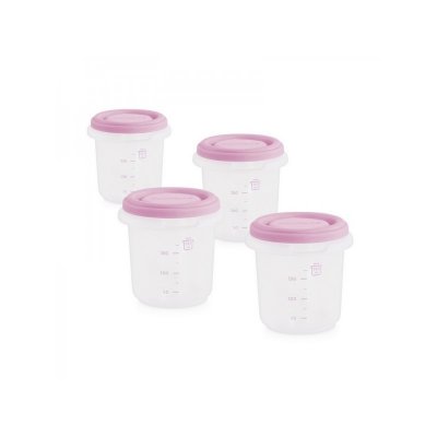 Miniland kelímky na jídlo s víčkem 4 ks - Pink - obrázek