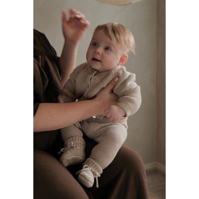 Lodger Pletený svetřík Merino - Beige, vel. 62 - obrázek