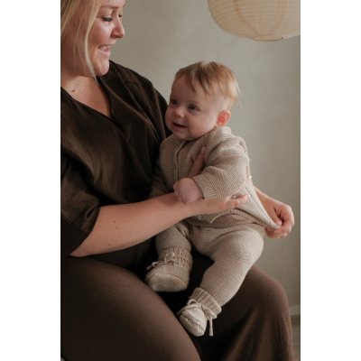 Lodger Pletený svetřík Merino - Beige, vel. 68 - obrázek