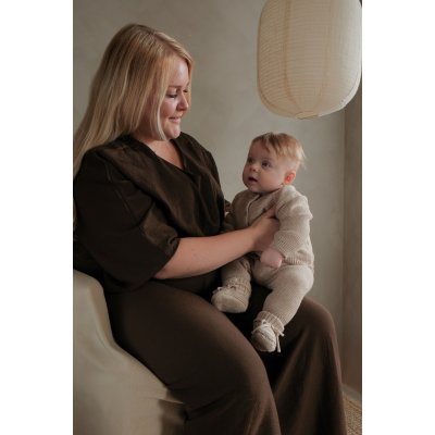 Lodger Pletené tepláčky Merino - Beige, vel. 68 - obrázek