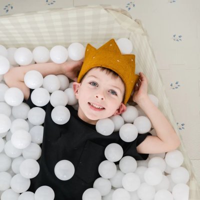 3 Sprouts Suchý bazének Recycled - Gingham/Beige - obrázek