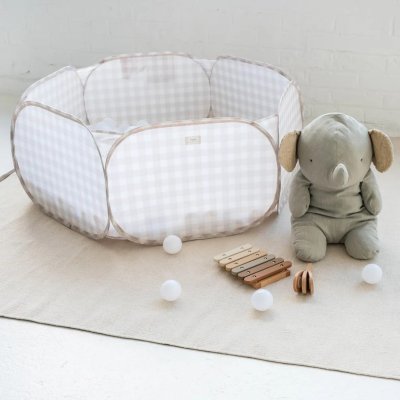 3 Sprouts Suchý bazének Recycled - Gingham/Beige