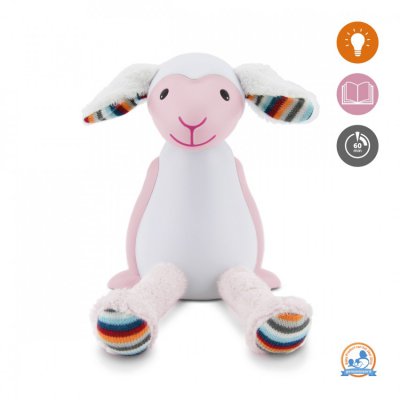 Zazu čtecí lampička s nočním světlem - Ovečka Fin růžová