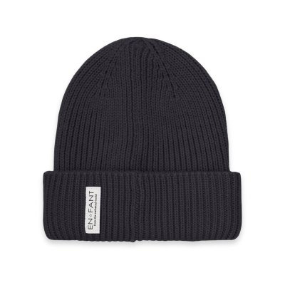 En Fant Pletená čepice s podšívkou - Ebony, vel. 50