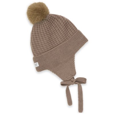 En Fant Pletená čepice s bambulí a zavazováním - Fungi, vel. 48