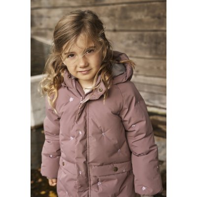 En Fant Prošívaná zimní bunda s výšivkou - Rose Taupe, vel. 86 - obrázek