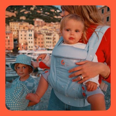 Ergobaby Nosítko Omni Deluxe Cotton - Serene Blue Flowers - obrázek