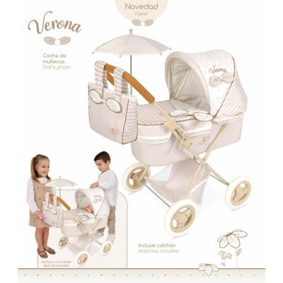 DeCuevas Skládací kočárek pro panenky se slunečníkem a taškou 60 cm - Verona - obrázek