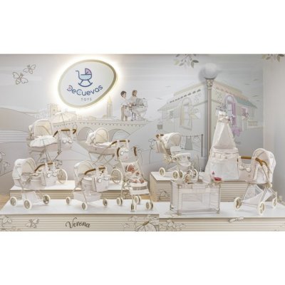 DeCuevas Skládací kočárek pro panenky se slunečníkem a taškou 60 cm - Verona - obrázek