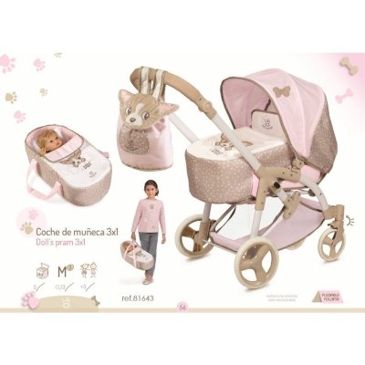 DeCuevas Skládací kočárek pro panenky 3v1 s přenosnou taškou 75 cm - Didi - obrázek