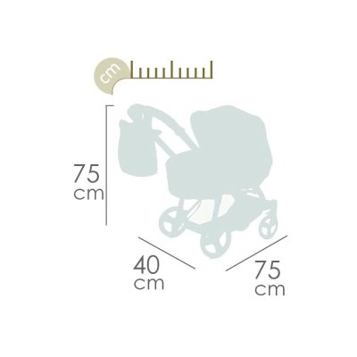 DeCuevas Skládací kočárek pro panenky 3v1 s přenosnou taškou 75 cm - Didi - obrázek