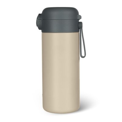 Zopa Termoska na tekutiny s brčkem a silikonovým držákem 350 ml - Cookie Beige - obrázek