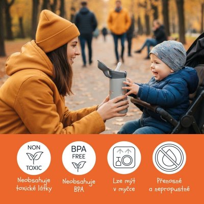 Zopa Termoska na pití s pítkem 400 ml - Safari - obrázek