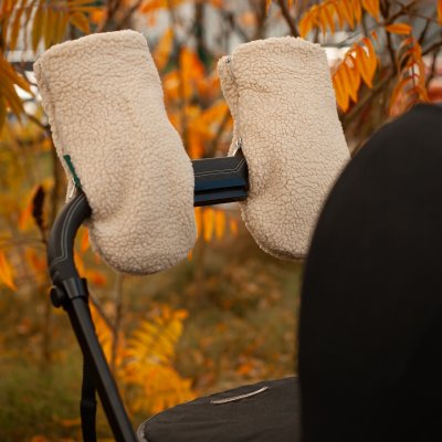 Kong.Walther Rukavice na kočárek - Creme Teddy