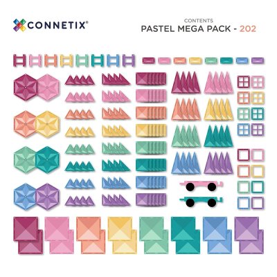 Connetix Magnetická stavebnice - Pastel Mega Pack, 202 ks - obrázek