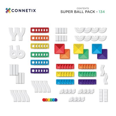 Connetix Magnetická kuličková dráha - Super Ball Run Pack, 134 ks - obrázek