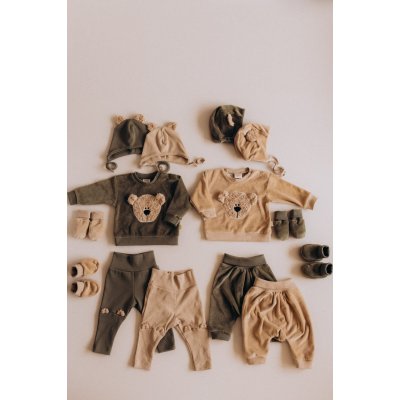 Wooly Organic Čepička Rib s oušky - Savannah, vel. 42/44 - obrázek