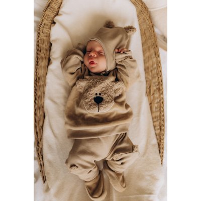 Wooly Organic Čepička Rib s oušky - Savannah, vel. 42/44 - obrázek