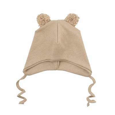 Wooly Organic Čepička Rib s oušky - Savannah, vel. 42/44