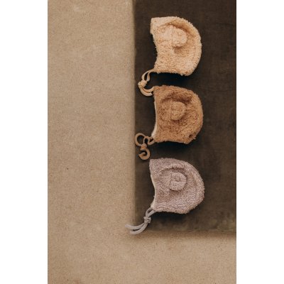 Wooly Organic Plyšová čepička s oušky a merino podšívkou - Smoke Grey, vel.42/44 - obrázek