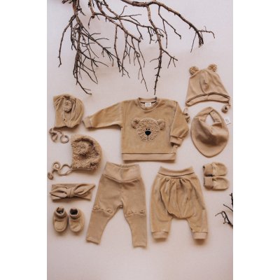 Wooly Organic Velurové tepláčky s nízkým sedem - Savannah, vel. 62/68 - obrázek