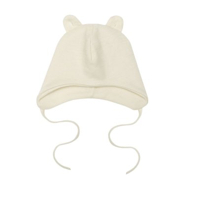 Wooly Organic Čepička merino s oušky Noos - Ecru, vel. 42/44 - obrázek