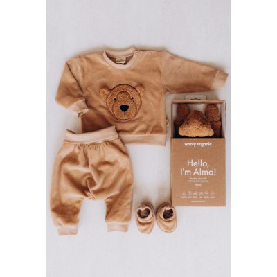 Wooly Organic Nahřívací polštářek Medvídek - Caramel Brown - obrázek