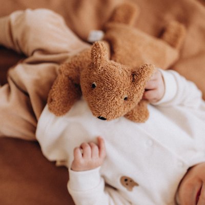 Wooly Organic Nahřívací polštářek Medvídek - Caramel Brown