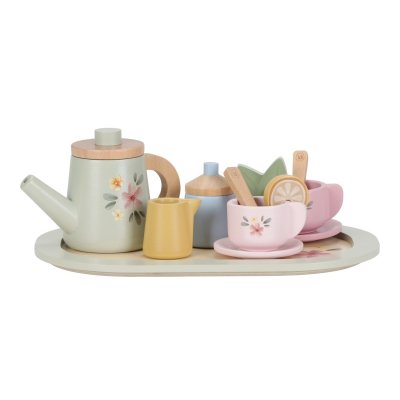 Little Dutch Čajový set dřevěný s květinovým potiskem - obrázek
