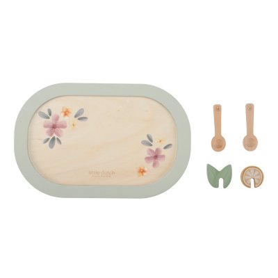 Little Dutch Čajový set dřevěný s květinovým potiskem - obrázek