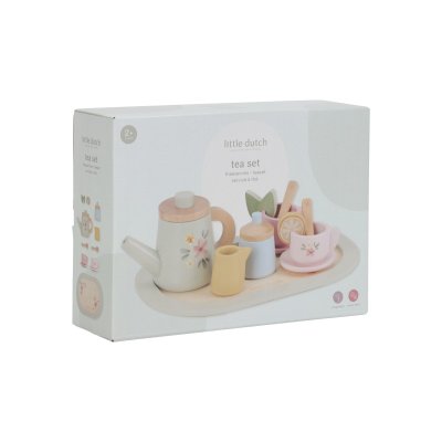 Little Dutch Čajový set dřevěný s květinovým potiskem - obrázek