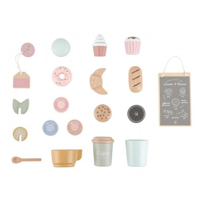 Little Dutch Kávovar dřevěný velký s příslušenstvím - Coffee House - obrázek