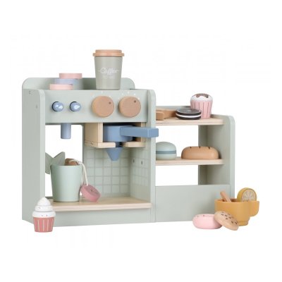 Little Dutch Kávovar dřevěný velký s příslušenstvím - Coffee House