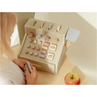 Little Dutch Pokladna se skenerem a čtečkou karet dřevěná - obrázek