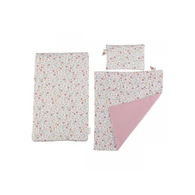 Little Dutch Postýlka pro panenky dřevěná s peřinkou - Pink - obrázek