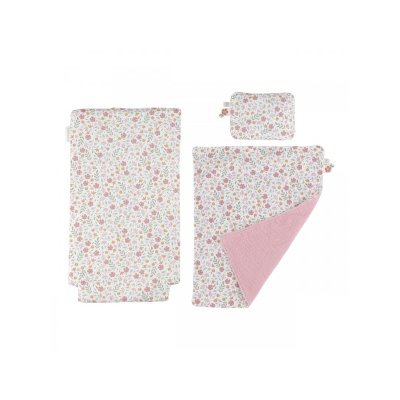 Little Dutch Kočárek pro panenky dřevěný s peřinkou - Pink - obrázek