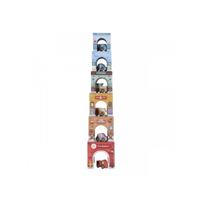 Little Dutch Kostky stohovací s autíčky - obrázek