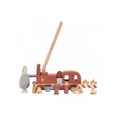 Little Dutch Hasičský náklaďák dřevěný - obrázek
