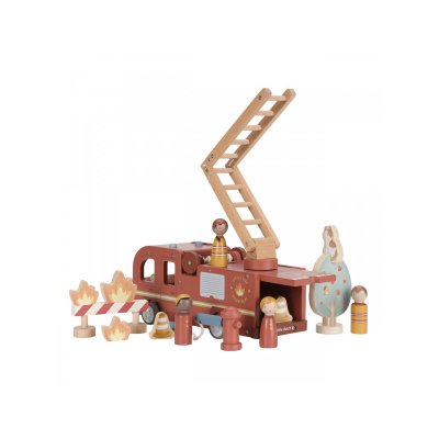 Little Dutch Hasičský náklaďák dřevěný - obrázek