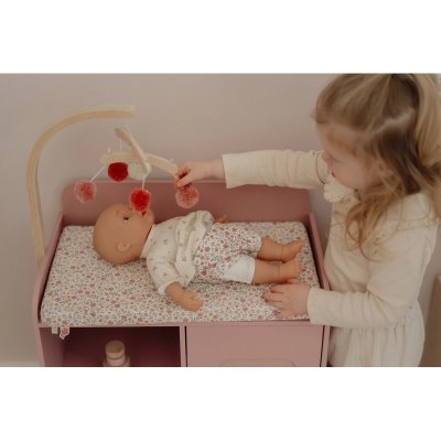 Little Dutch Přebalovací pult pro panenky dřevěný - Soft Flowers - obrázek
