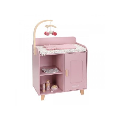 Little Dutch Přebalovací pult pro panenky dřevěný - Soft Flowers - obrázek