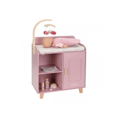 Little Dutch Přebalovací pult pro panenky dřevěný - Soft Flowers - obrázek