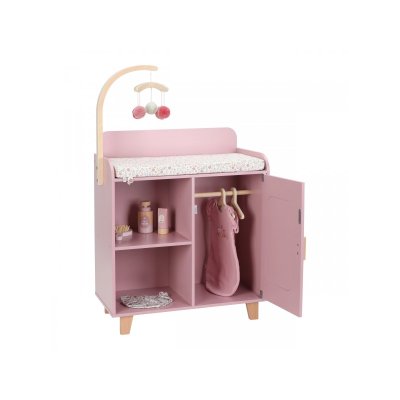 Little Dutch Přebalovací pult pro panenky dřevěný - Soft Flowers - obrázek