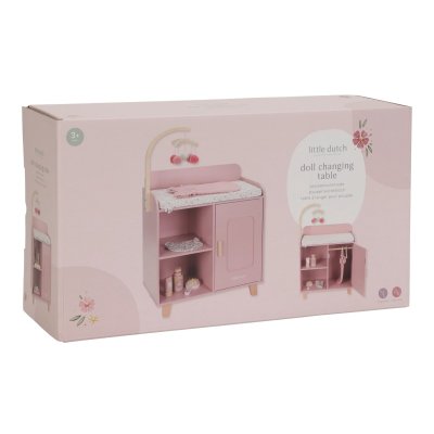 Little Dutch Přebalovací pult pro panenky dřevěný - Soft Flowers - obrázek
