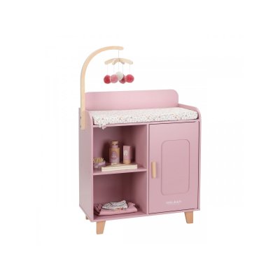 Little Dutch Přebalovací pult pro panenky dřevěný - Soft Flowers