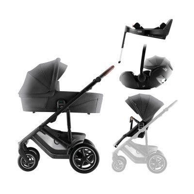 Britax Römer Smile 5Z Set Kompletní kočárek Style + Autosedačka + Základna - Mineral Grey