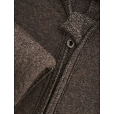 Huttelihut Kombinéza z merino vlny s oušky - Brown Melange, vel. 62 - obrázek