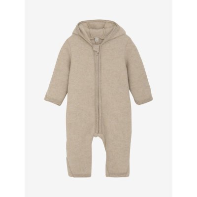 Huttelihut Kombinéza z merino vlny s oušky - Camel Melange, vel. 56 - obrázek