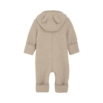 Huttelihut Kombinéza z merino vlny s oušky - Camel Melange, vel. 74 - obrázek