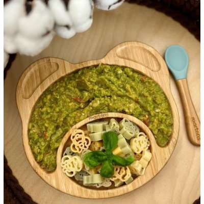 Martons Bambusový talíř s přísavkou + lžička - Medvěd - obrázek